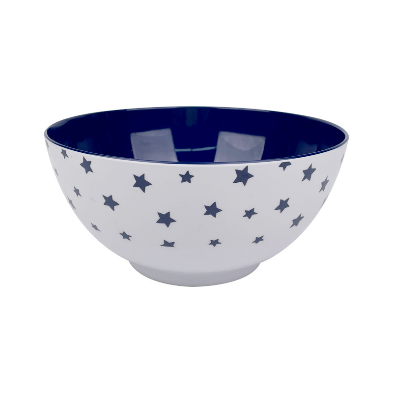 China manufacturer Blue and white large salad fruit cereal melamine bowls