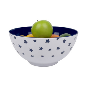 China manufacturer Blue and white large salad fruit cereal melamine bowls