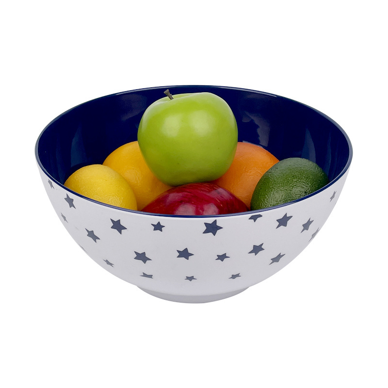 China manufacturer Blue and white large salad fruit cereal melamine bowls