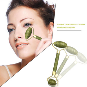 Facial Green Derma Roll Pink Natural Jade Roller Stone for face set massager