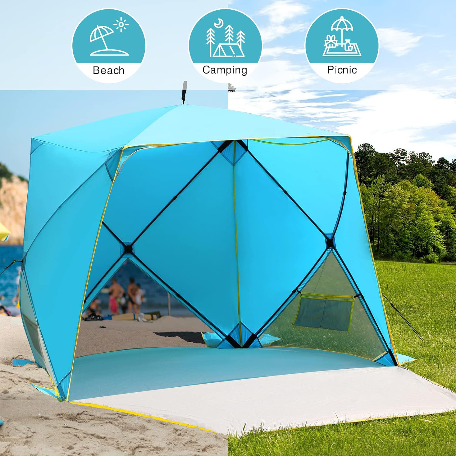 Camping portable mosquito net tent new design promotes outdoor grass camping tent Beach lawn tent