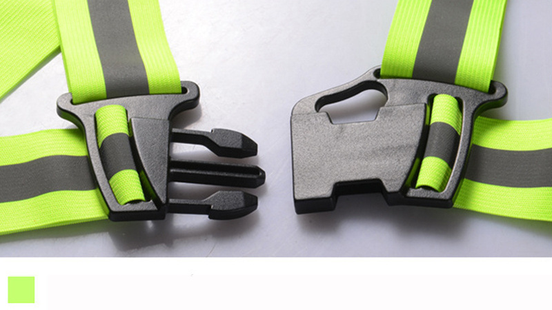 Wholesale Fluo Hi Vis Elastic Adjustable Reflective Belt Running Bicycle Safety Vest With Buckle