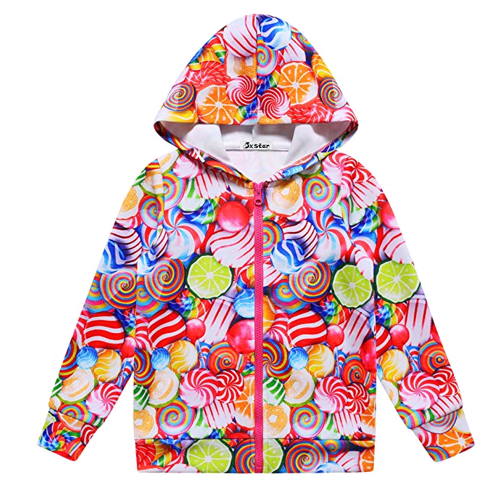 Girls Zip Up Hoodie Jacket Unicorn/Cat Sweatshirt with Pockets