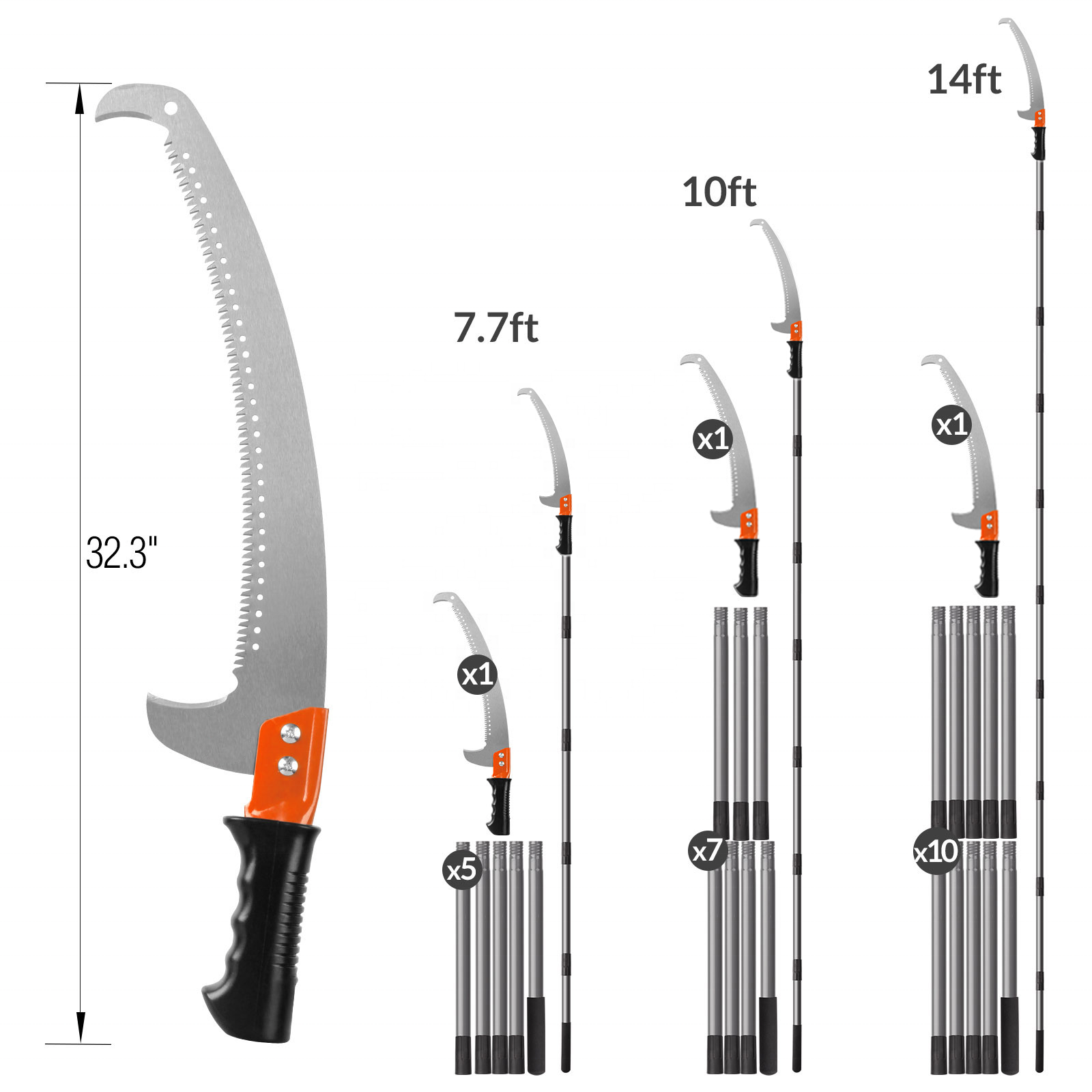 High Quality Pole Saws For Tree Trimming Carbon Fiber Telescopic Tree Pruner Telescopic Pole Saw