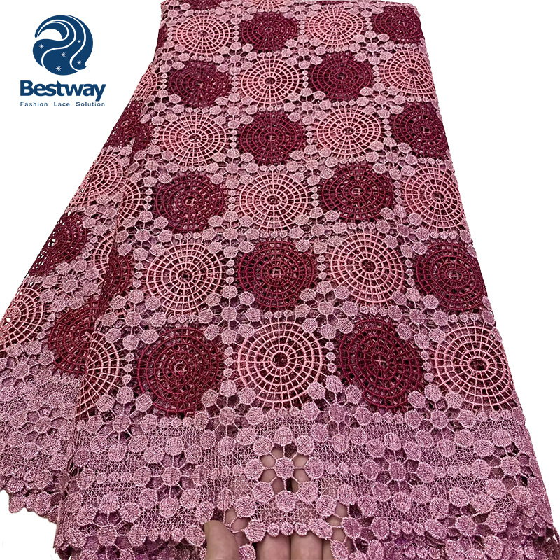 Bestway Wholesale New Designs African High Quality Cord Guipure Lace Nigeria Lace Fabric For Lady's Wedding Dress