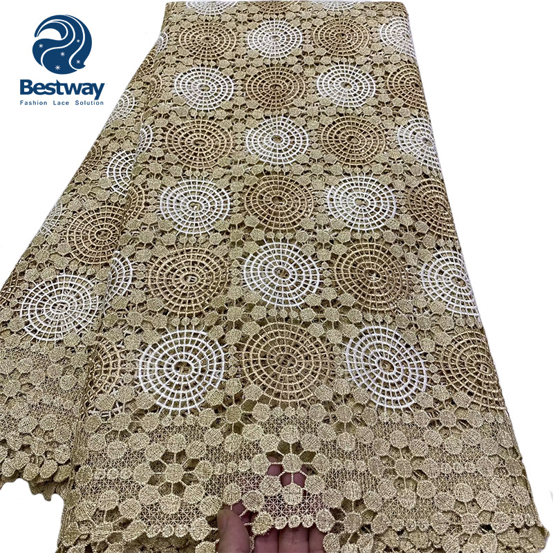 Bestway Wholesale New Designs African High Quality Cord Guipure Lace Nigeria Lace Fabric For Lady's Wedding Dress