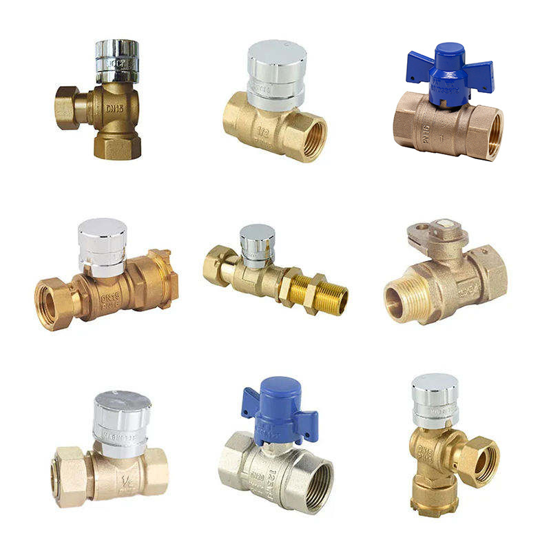 WRAS NSF Certificated 1/2 Inch-2 Inch CW617n NPT Anti Theft Brass Female Male Lockable Ball Valve With Magnetic Lock For Water