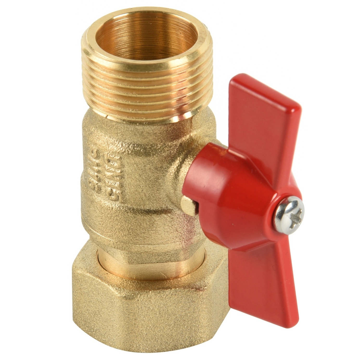 BWVA 1/2IN 3/4IN PN10/PN16 Al Butterfly Handle Male Ball Water Meter Valve Brass Lockable Valve With Lock For Water Use