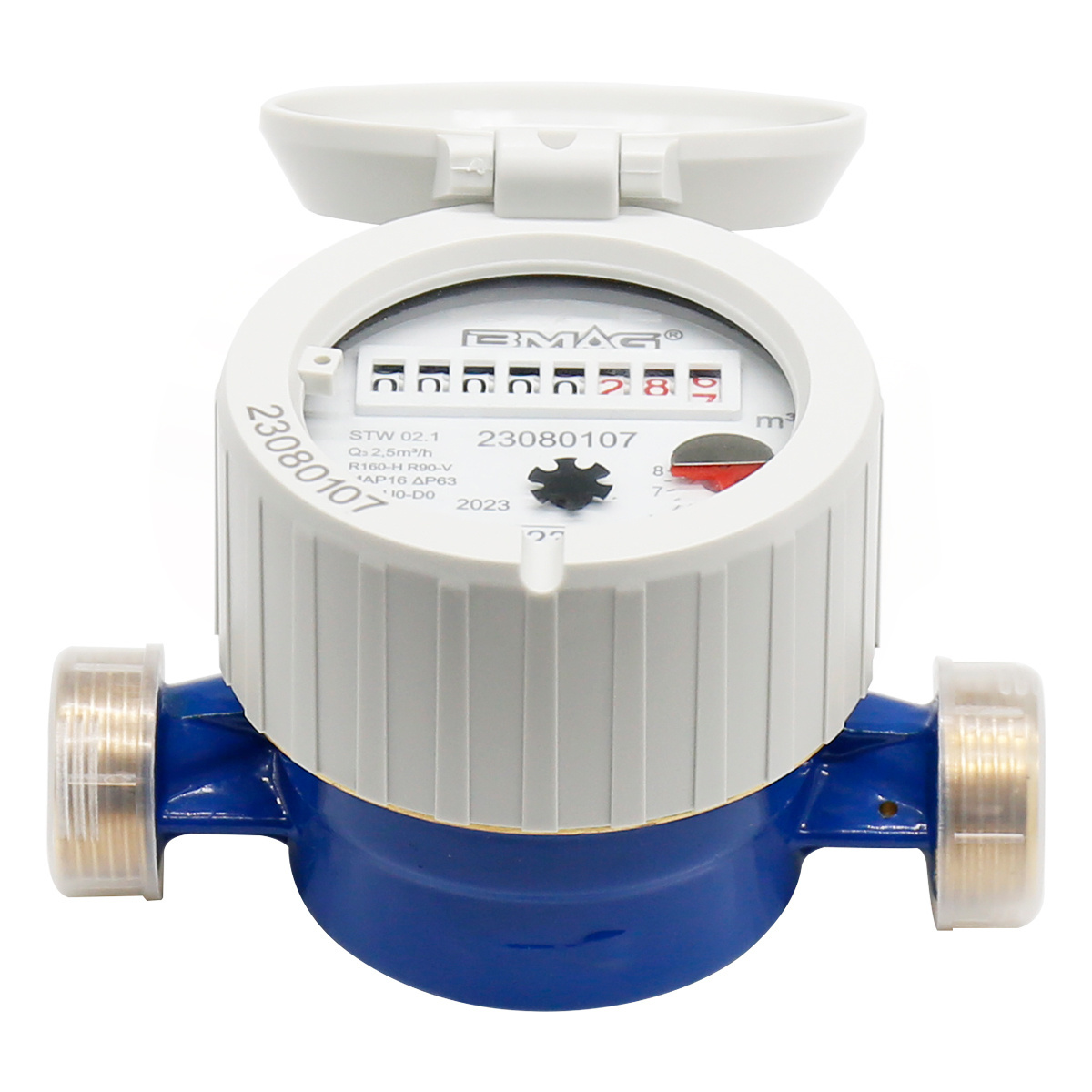 BMAG DN 15 DN 20 R160 Reinforced Glass Single Jet Domestic Water Meter Single-Jet Mechanical Water Meter Reader With Pulse Line