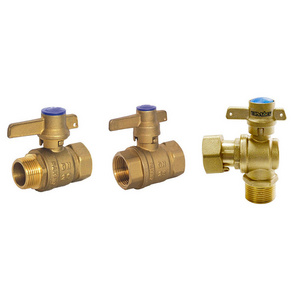 WRAS NSF Certificated 1/2 Inch to 2 Inch CW617n NPT Thread Water Meter Connection Brass Lockable Valve for Spain Europe