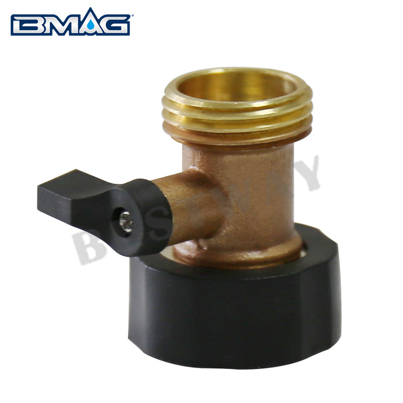 Garden brass one-way water hose shut off valve