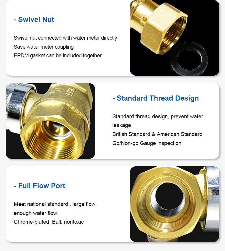 WRAS NSF Certificated 1/2 Inch-2 Inch CW617n NPT Anti Theft Brass Female Male Lockable Ball Valve With Magnetic Lock For Water