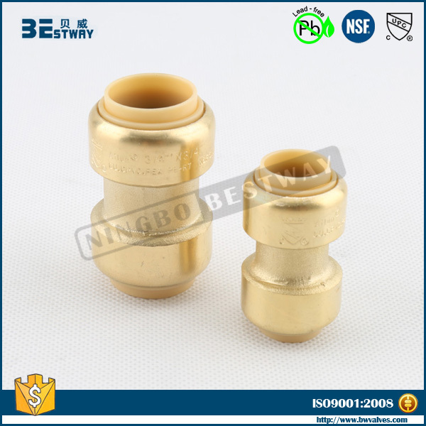 Plumbing Brass Push Fit Fittings Quick Release Bite Fittings Brass Equal Coupling Connector Pushfit Fitting For Pex Water Pipe