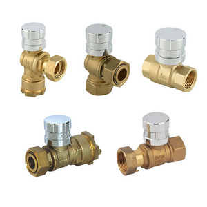 WRAS NSF Certificated 1/2" to 2" CW617n NPT Lockable Handle Water Meter Brass Ball Valve With Magnetic Lock for Malaysia Vietnam