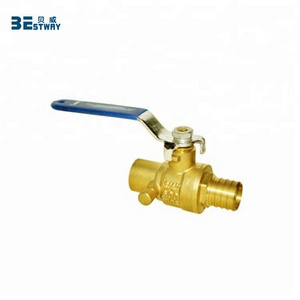 Low Price 1/2"-1" C46500 Lead Free Brass PEX Valve 1 Inch Brass Ball Valve FIPxPEX Brass Ball Valve with Drain