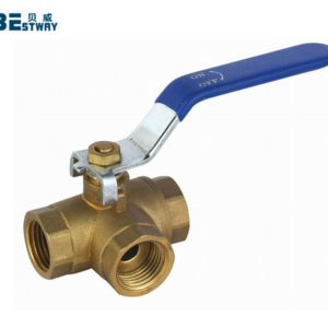 BWVA 1/2" to 1" Internal Threaded T Type L Type Bronze Ball Valve NPT Brass 3 Way Ball Valve