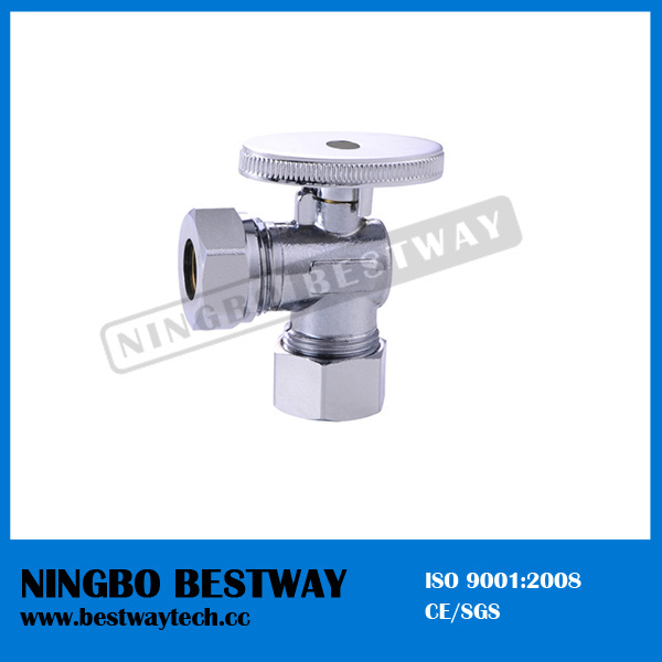 Angle Stop Valve 1/4 Turn Lead Free Brass Water Rubber NSF Washing Machine Valves General Modern 3 Way Angle Valve Bestway