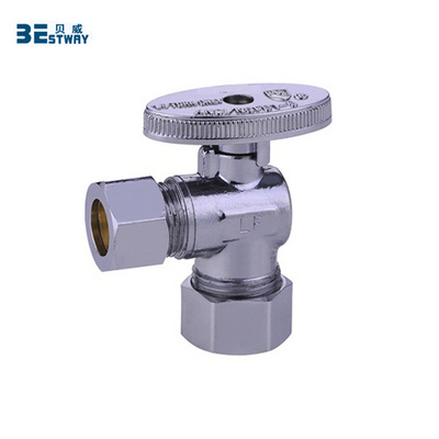 Angle Stop Valve 1/4 Turn Lead Free Brass Water Rubber NSF Washing Machine Valves General Modern 3 Way Angle Valve Bestway