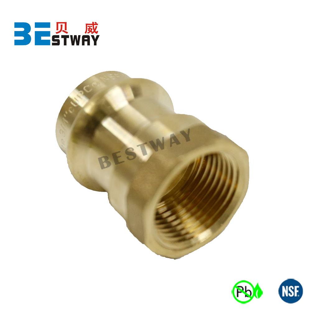 BMAG 1/2 3/4 1 Press Female Adapter Pressing Pipe Fittings Brass Propress Coupling Pex Press Fitting For USA Market