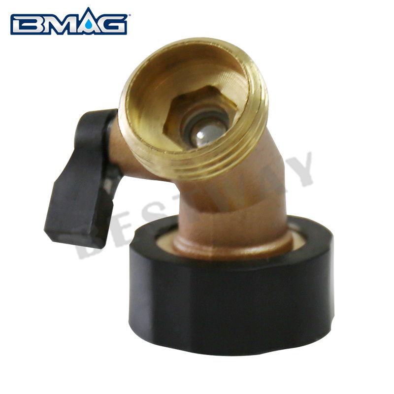 Garden brass one-way water hose shut off valve