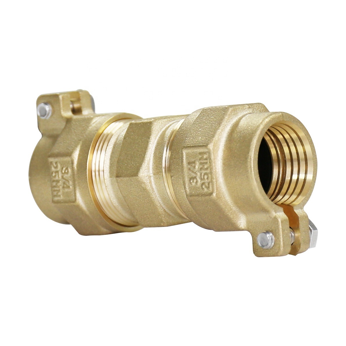 BMAG ANSI/NSF Standard NPT NL Brass Alloy 61 Pack Joint Straight Couplings with Nut for Plastic Copper Tube Iron PE PVC Pipe