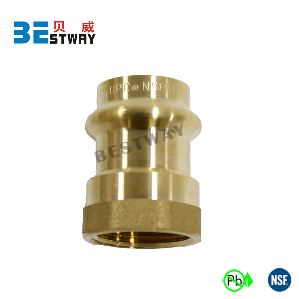 BMAG 1/2 3/4 1 Press Female Adapter Pressing Pipe Fittings Brass Propress Coupling Pex Press Fitting For USA Market