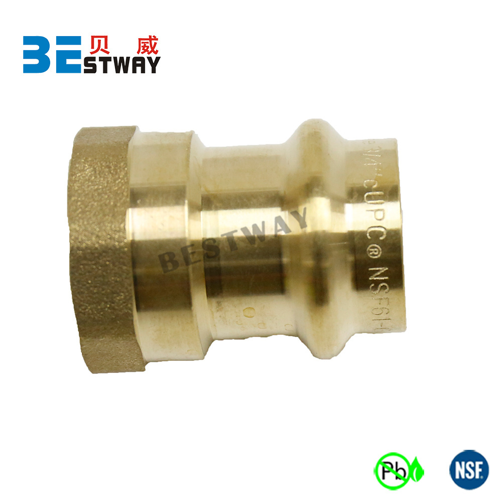 BMAG 1/2 3/4 1 Press Female Adapter Pressing Pipe Fittings Brass Propress Coupling Pex Press Fitting For USA Market