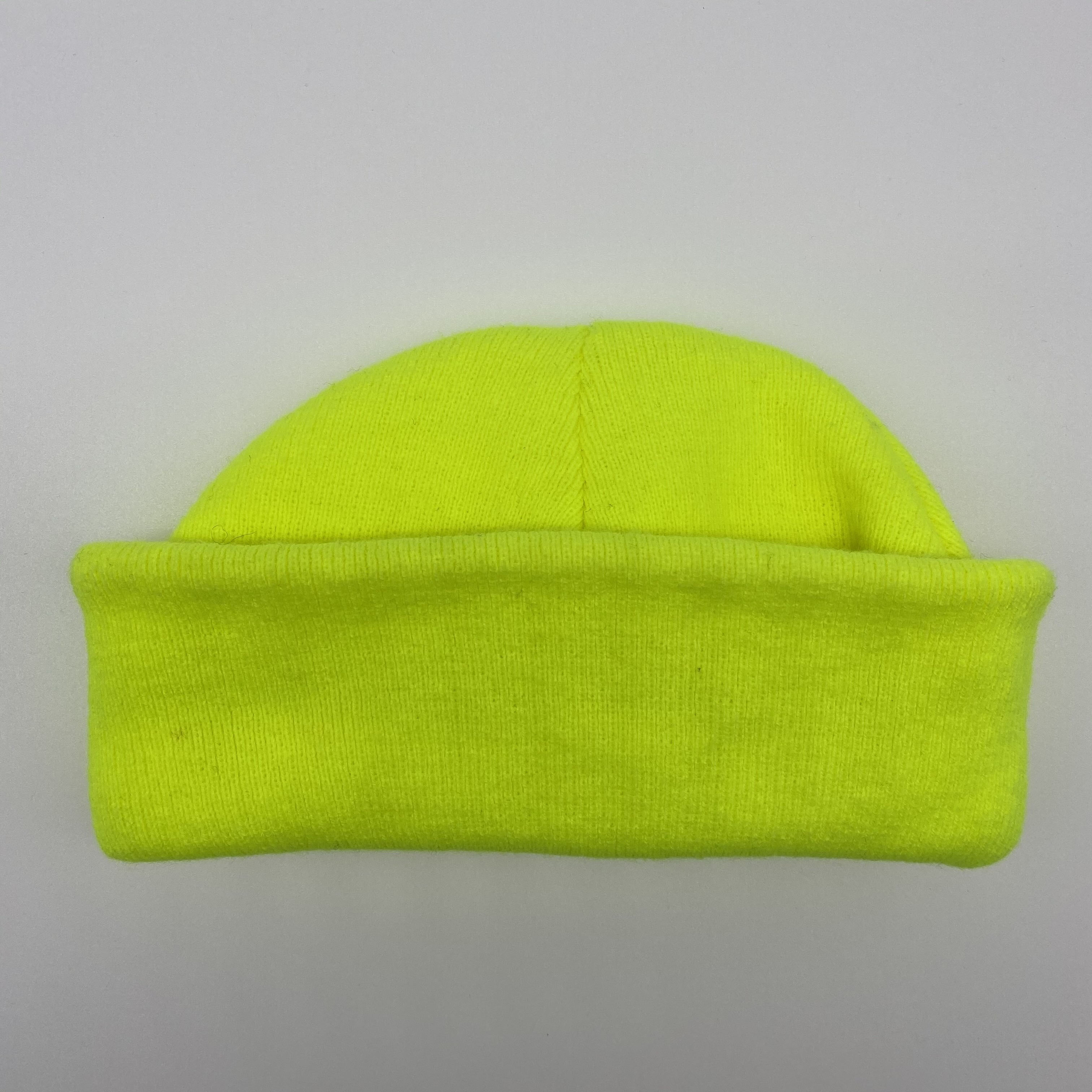 Hi Visibility Reflective Stripes Dual Layer Knitted Beanie with Fold Brim for Winter Outdoor Activities Black Baseball Cap