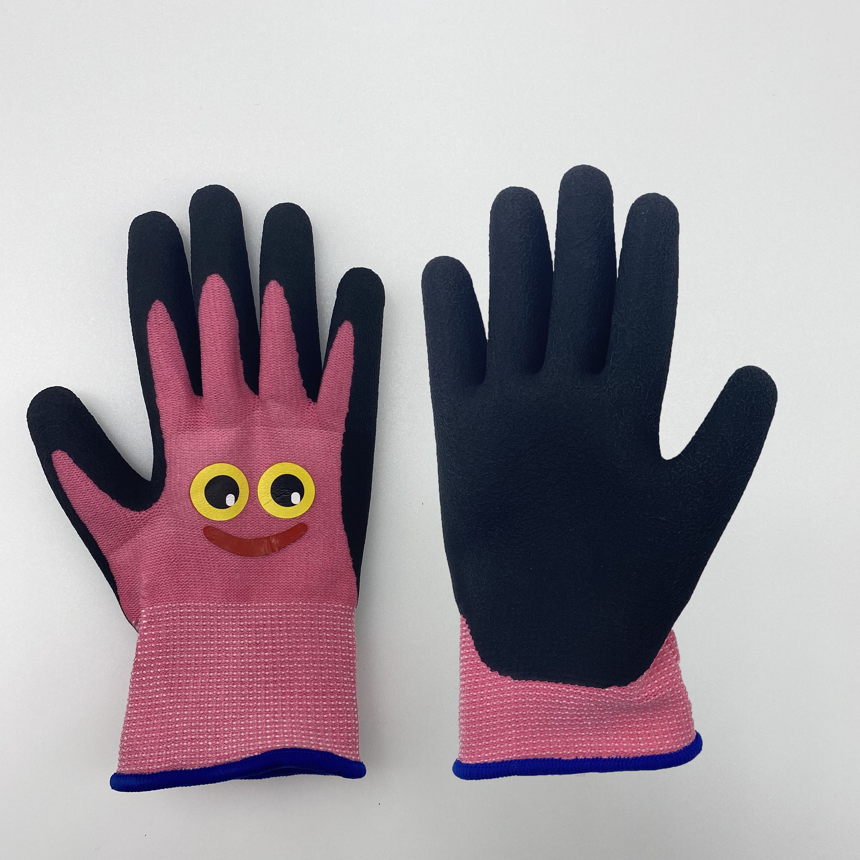 Polyester Latex Foam Coated Kids Gloves Anti-Slip Gardening Work Gloves For Children Hand Protection