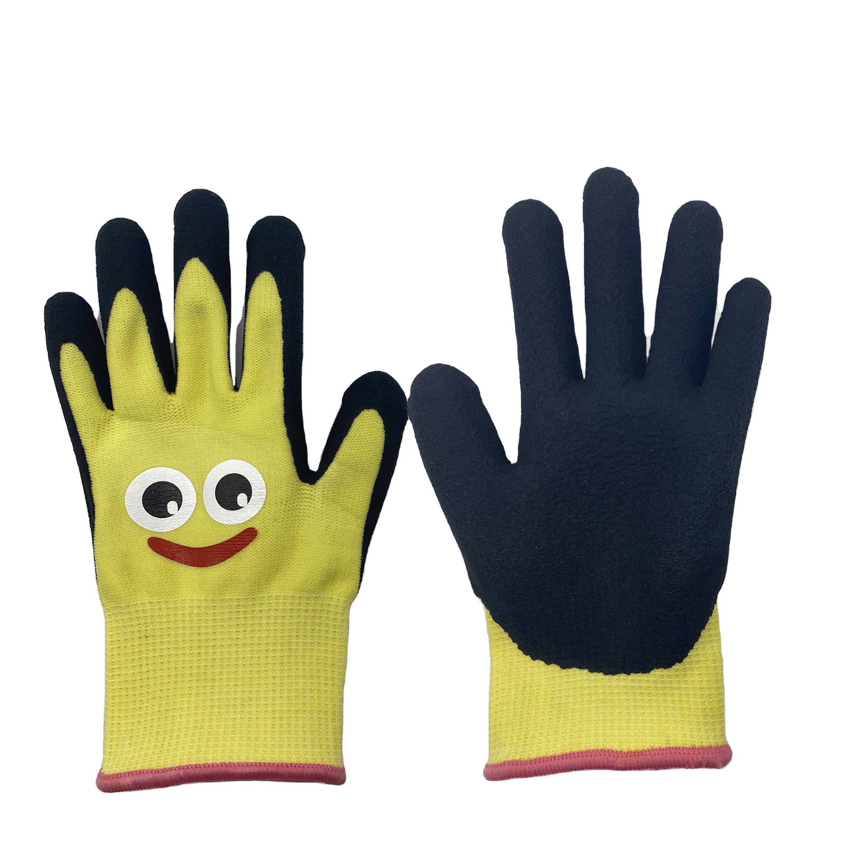 Polyester Latex Foam Coated Kids Gloves Anti-Slip Gardening Work Gloves For Children Hand Protection