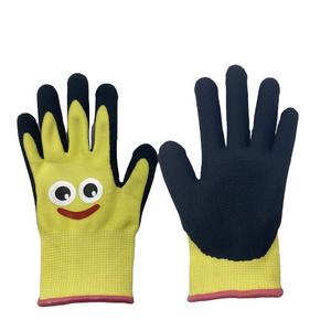 Polyester Latex Foam Coated Kids Gloves Anti-Slip Gardening Work Gloves For Children Hand Protection