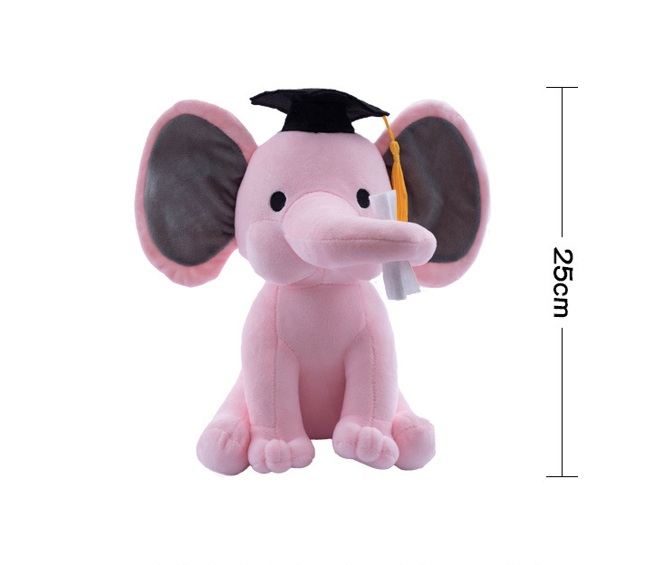 2023 Professional Manufacturer Baby Soft Toy Stuffed Animal graduation elephant