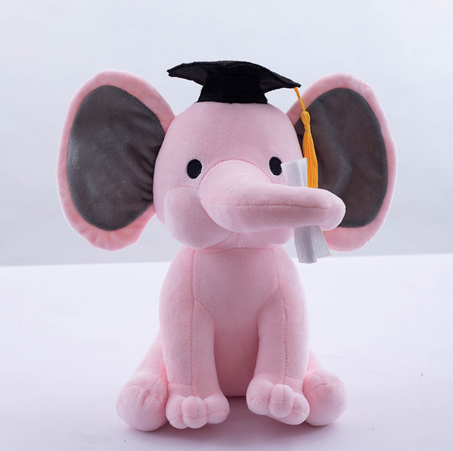 2023 Professional Manufacturer Baby Soft Toy Stuffed Animal graduation elephant