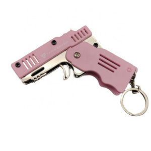 China Factory Promotional Gift Mini Rubber Bands Shoot Gun Alloy Material Rubber Band Toy Gun