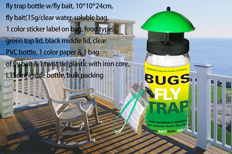 high efficient fly bottle catcher, portable fly catcher, long lasting bottle trap with fly bait