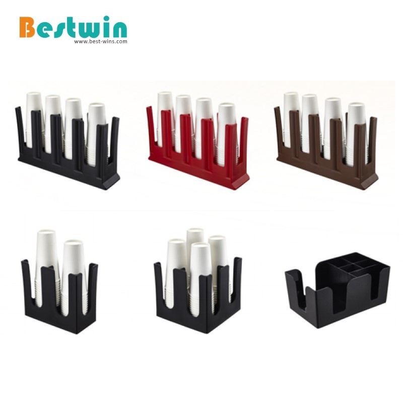 2/4/8 Compartment Plastic Coffee Cup Lid Holder Storage Organizer Paper Cup Dispenser for Bar Counter Cafe Restaurant Buffet