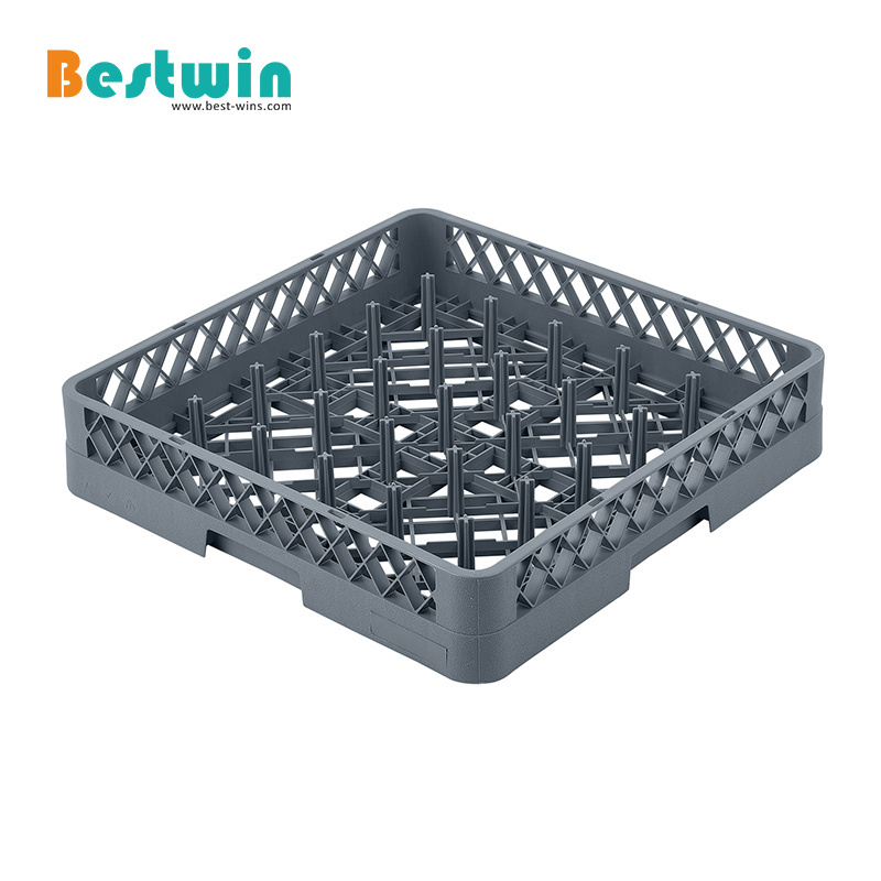 25-Compartment Plastic Dishwasher Base Tray Dish Drying Storage Plate Peg Rack