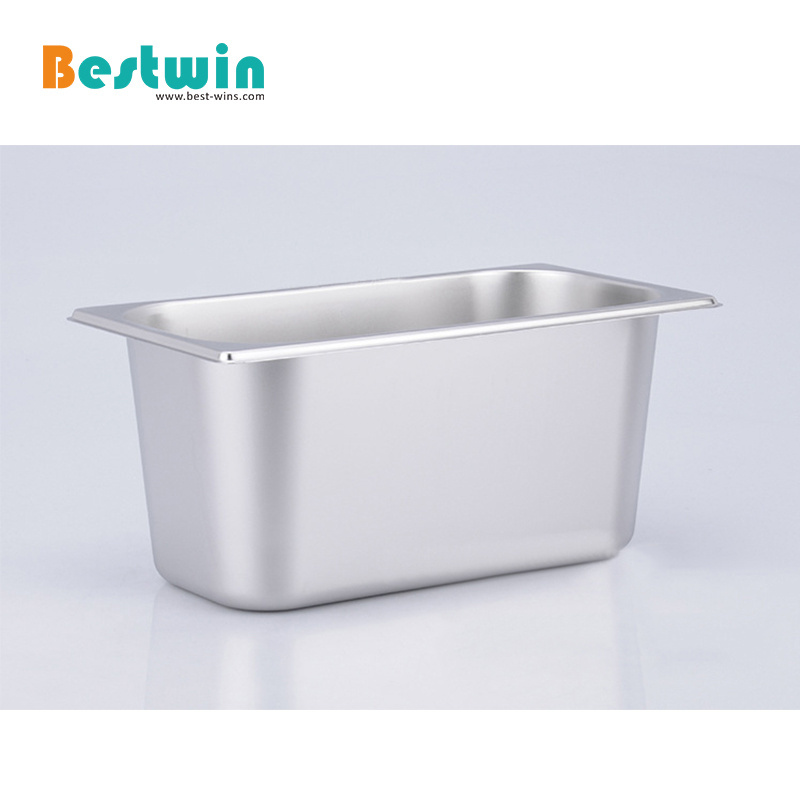 Restaurant Catering Kitchen Supplies Stainless Steel Freezer GN Container Ice Cream Pan