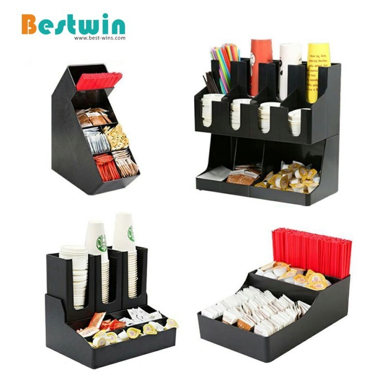 2/4/8 Compartment Plastic Coffee Cup Lid Holder Storage Organizer Paper Cup Dispenser for Bar Counter Cafe Restaurant Buffet