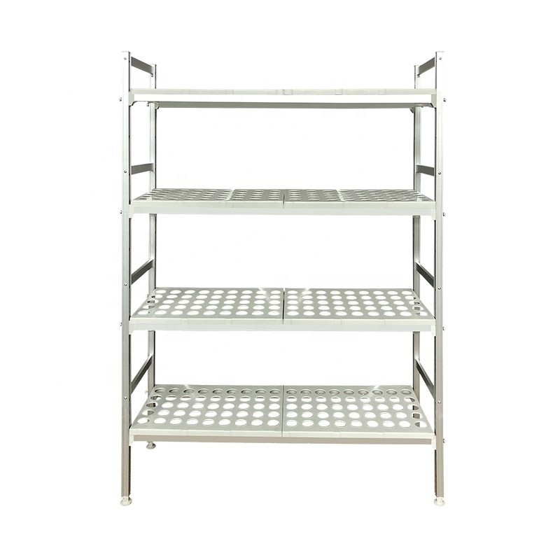 4 Tier Adjustable Aluminium Plastic Food Storage Restaurant Commercial Kitchen Shelving Shelf Rack