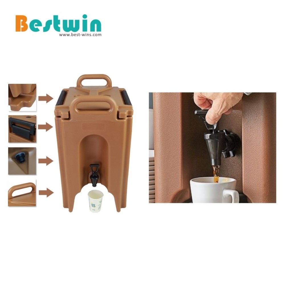 Restaurant Hotel Catering Supplies Plastic PE Thermo Coffee Beverage Drink Urn Insulated Hot Tea Dispenser