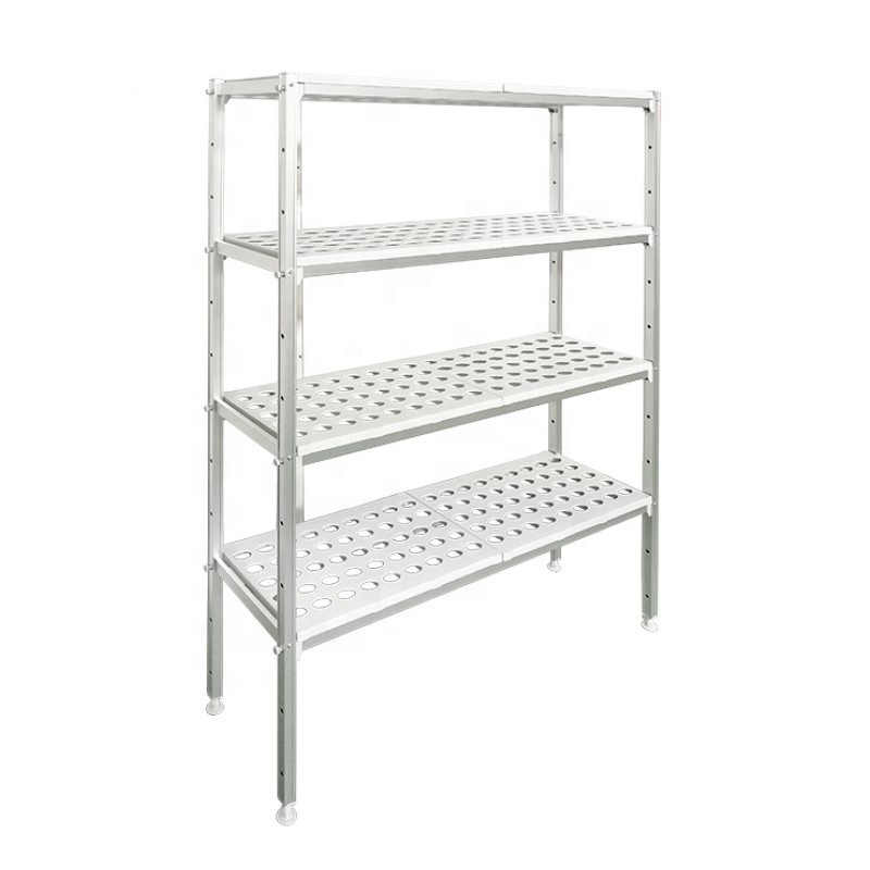 Durable Stable Gray Aluminium Restaurant Hotel Warehouse Shelf Cold Room Storage Rack