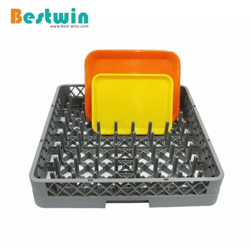 25-Compartment Plastic Dishwasher Base Tray Dish Drying Storage Plate Peg Rack