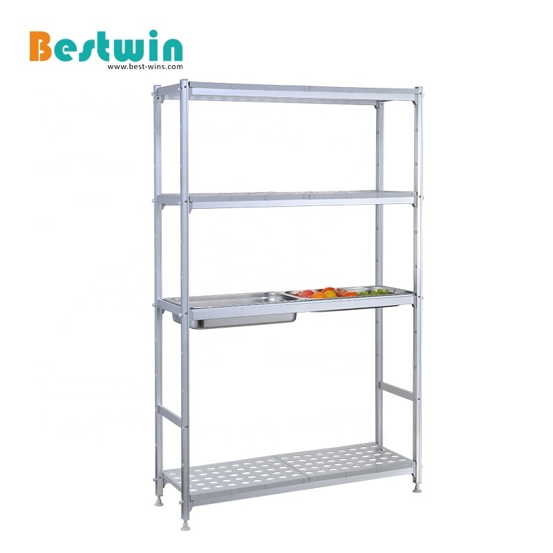 Durable Stable Gray Aluminium Restaurant Hotel Warehouse Shelf Cold Room Storage Rack