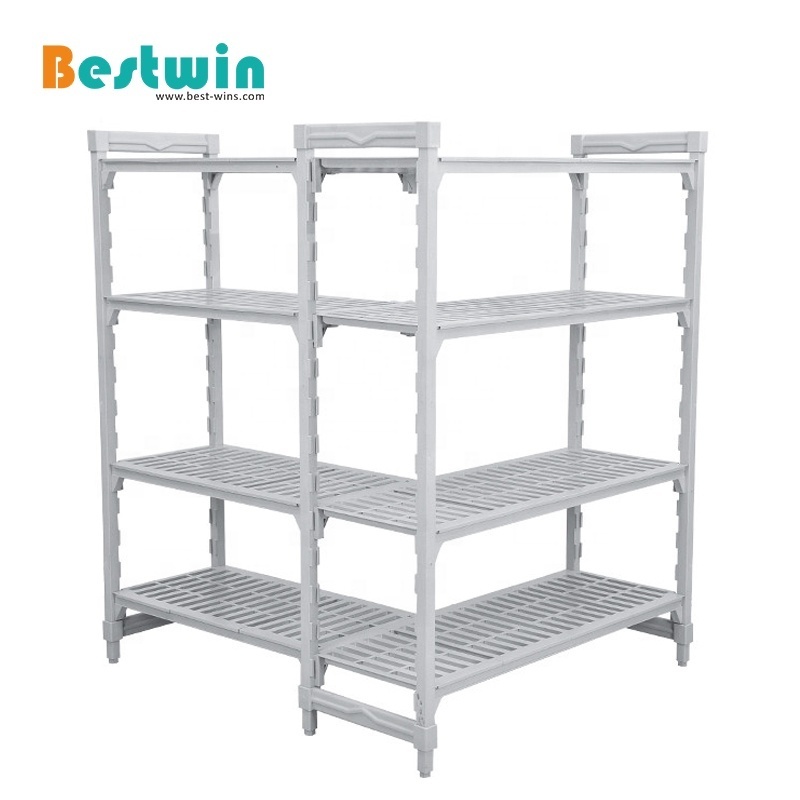 Environmental Durable Adjustable Configure Plastic Warehouse Storage Shelf Rack for Cold Room