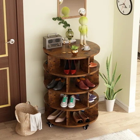 Hot Selling 4-Tier Wooden 16 Pair Shoe Rack Storage Organizer,high quality movable wooden shoe rack for home