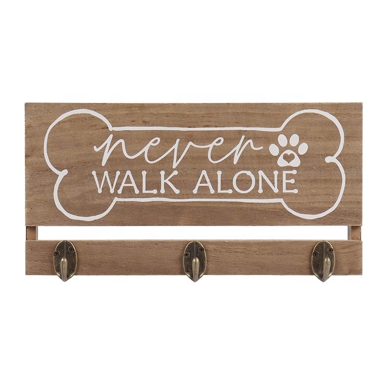 Wholesale wooden key holder organizer Dog Leash Hook  Key Holder for Entry Way