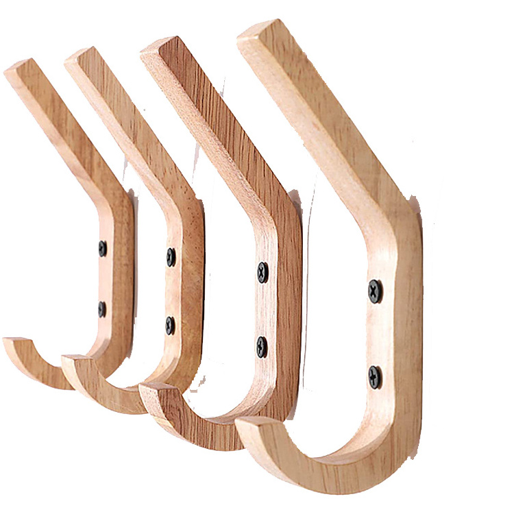 Wooden Wall Hooks, Decorative Natural Wood Coat Hanger,  Mounted Towel Rack for Hanging Jacket, Bags, Backpacks,  Mugs.