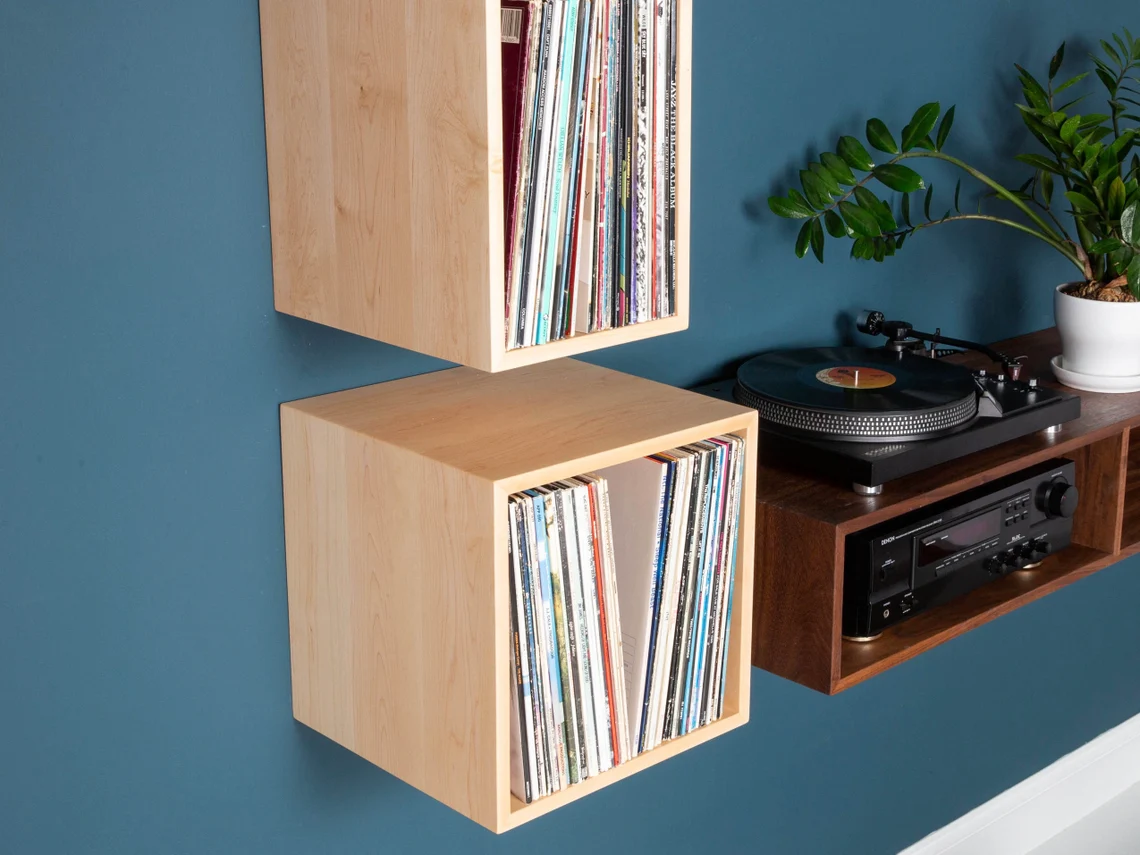 Hot sale Floating Vinyl Record Storage Shelves Wall storage rack Wooden wall shelf  shelving