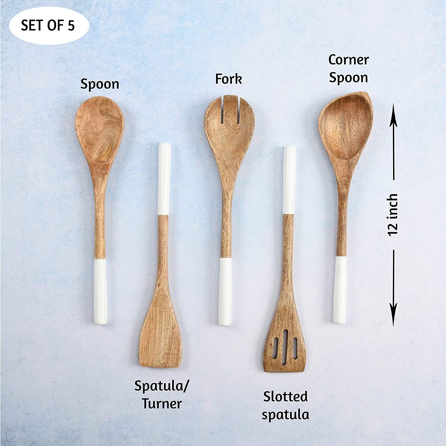 Hot sale kitchen wooden melamine spoons utensils set for cooking